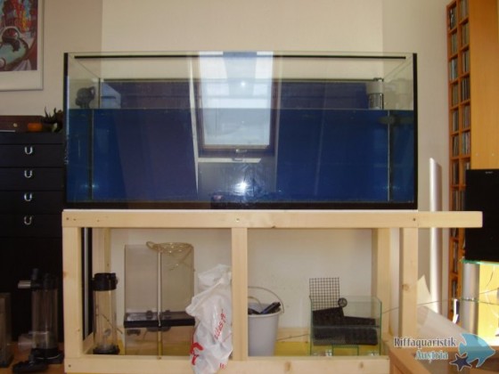 Neuaufbau Riffbecken mit 160x60x70cmm brutto 672L