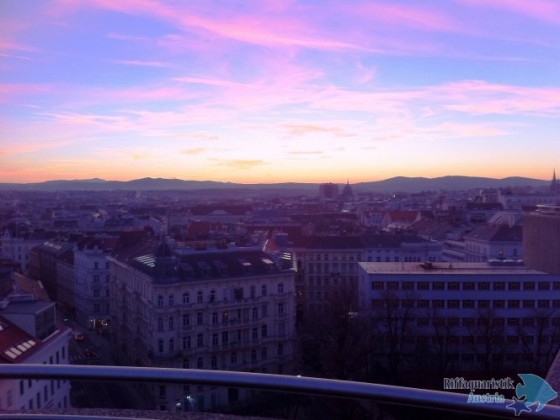 Aussicht vom Dach des Haus des Meeres gg 16 Uhr im Jänner